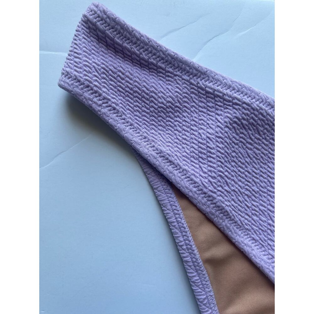 5/$25 J. Crew Textured Curved-Waist Cheeky Bikini Bottoms Lavender XL New - Picture 3 of 6